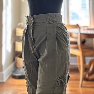 Olive Green High-Waisted Pants